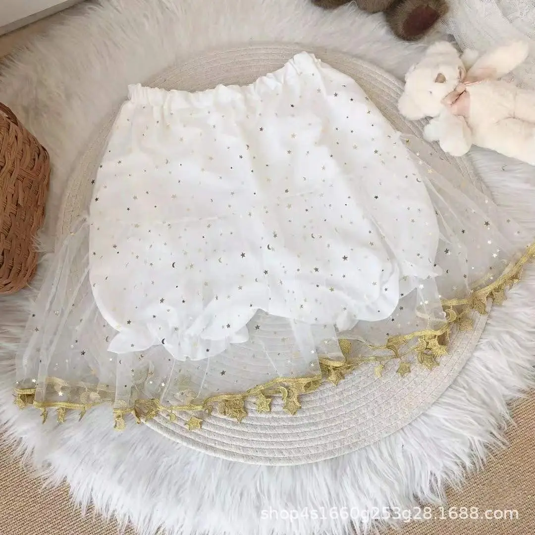Japanese Style White Lace Safety Pants Women Spring Summer Loose Fit - Image 5