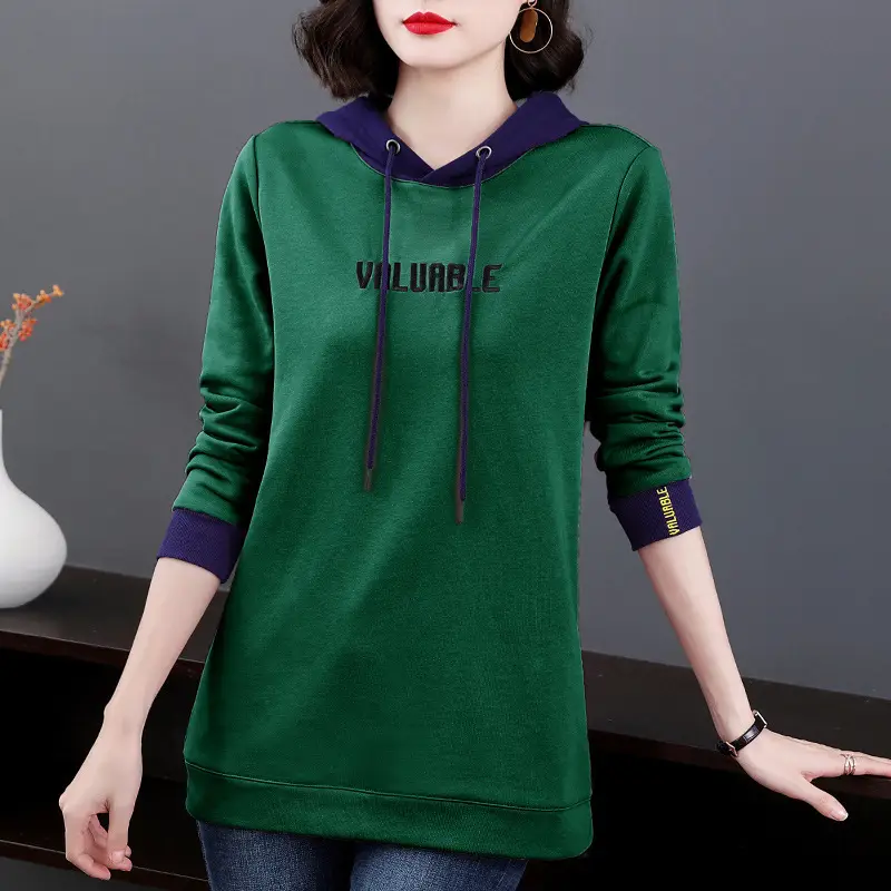 Women's Hooded Hoodie Purple Hooded Sweatshirt Long Sleeve - Image 6
