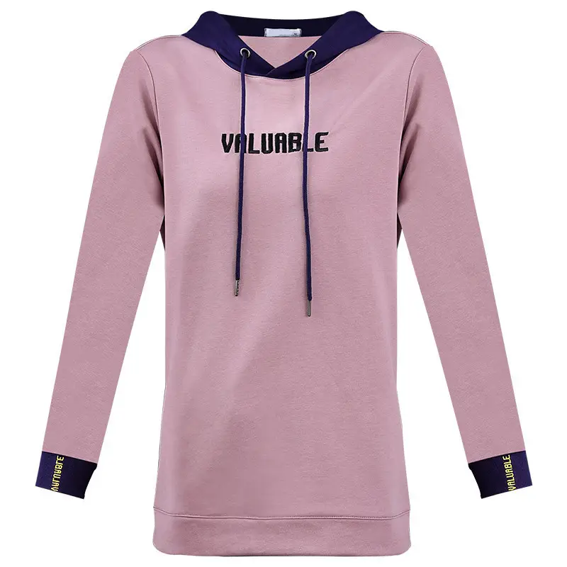 Women's Hooded Hoodie Purple Hooded Sweatshirt Long Sleeve - Image 9