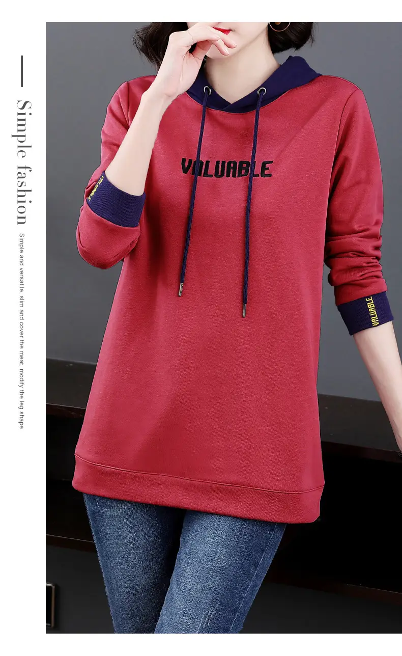 Women's Hooded Hoodie Purple Hooded Sweatshirt Long Sleeve — feature 12
