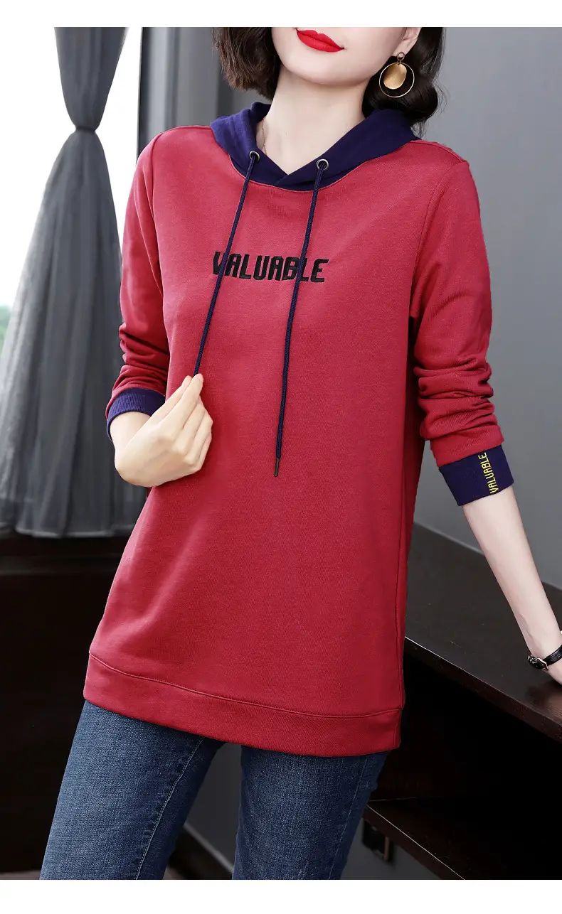 Women's Hooded Hoodie Purple Hooded Sweatshirt Long Sleeve — feature 14