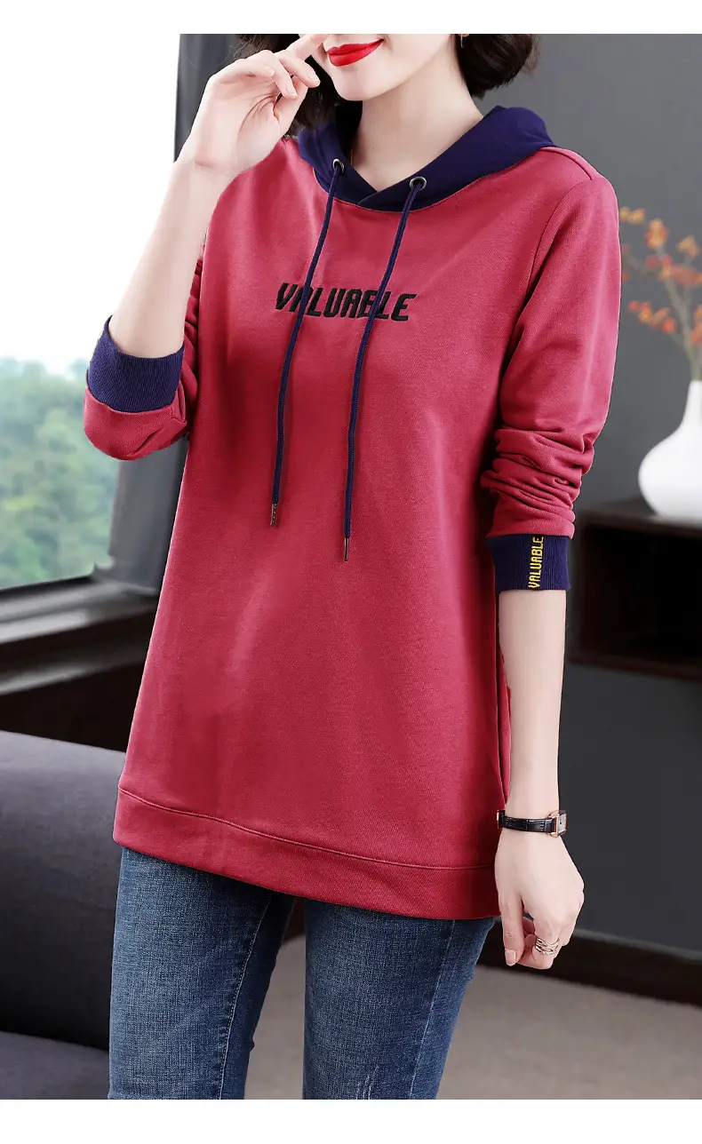 Women's Hooded Hoodie Purple Hooded Sweatshirt Long Sleeve — feature 15