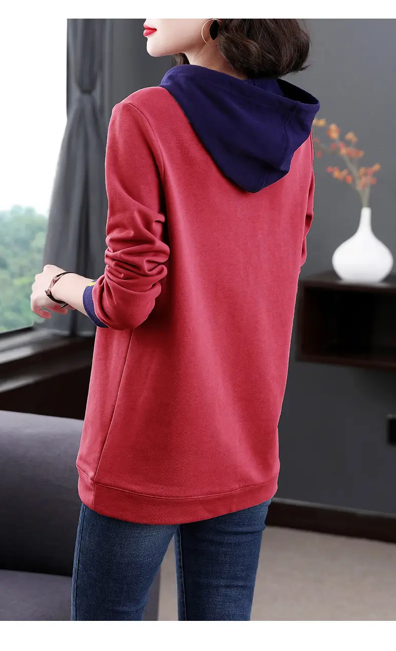 Women's Hooded Hoodie Purple Hooded Sweatshirt Long Sleeve — feature 16