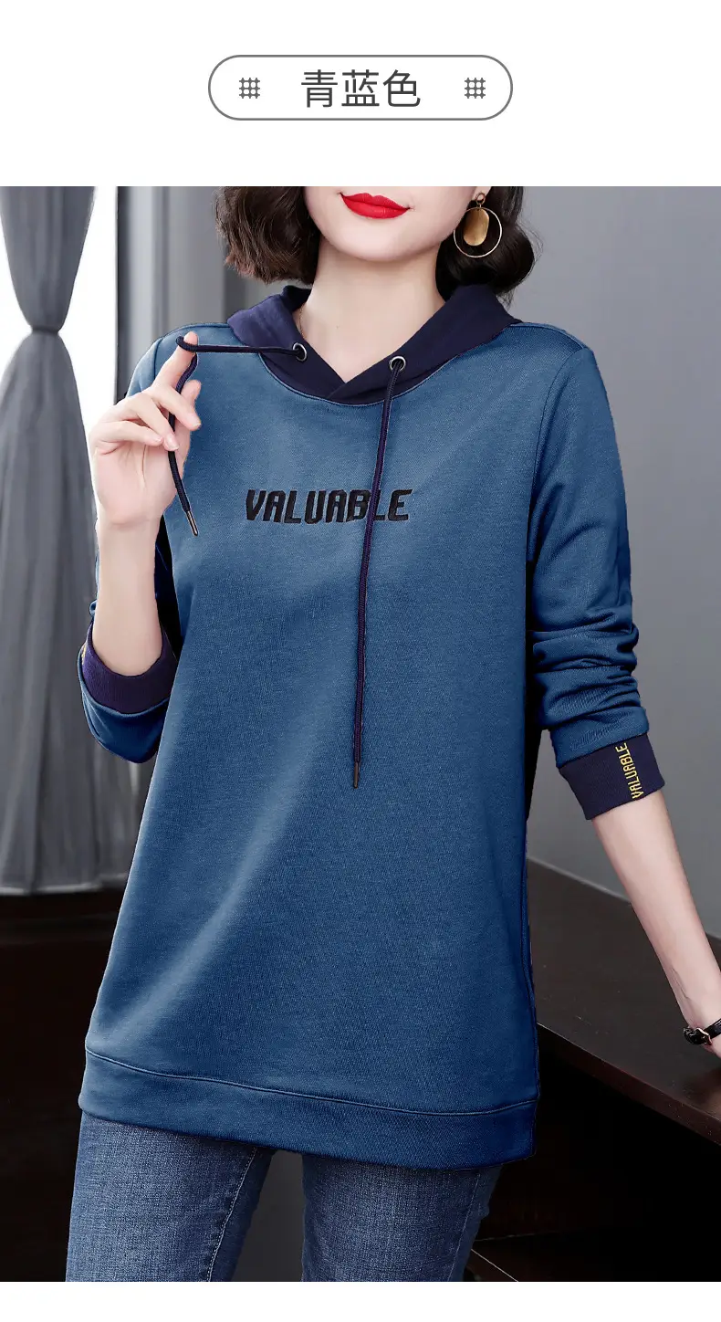 Women's Hooded Hoodie Purple Hooded Sweatshirt Long Sleeve — feature 17