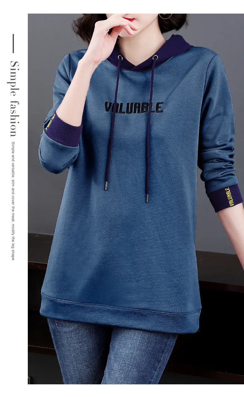 Women's Hooded Hoodie Purple Hooded Sweatshirt Long Sleeve — feature 18