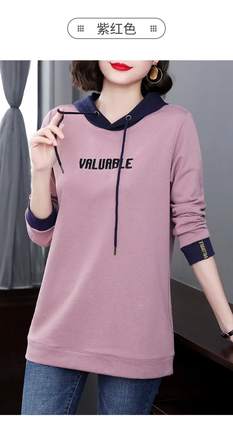 Women's Hooded Hoodie Purple Hooded Sweatshirt Long Sleeve — feature 20