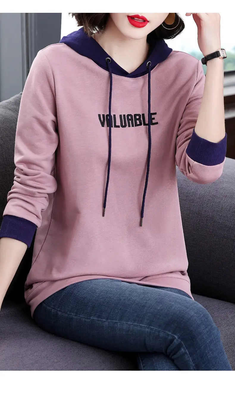 Women's Hooded Hoodie Purple Hooded Sweatshirt Long Sleeve — feature 22