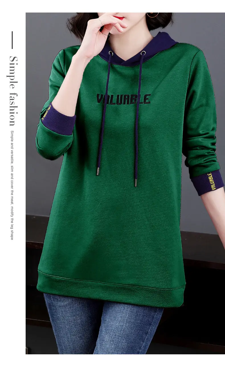 Women's Hooded Hoodie Purple Hooded Sweatshirt Long Sleeve — feature 24
