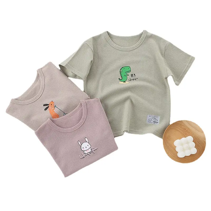 Baby Cotton Cartoon T-Shirt Pink Short Sleeve