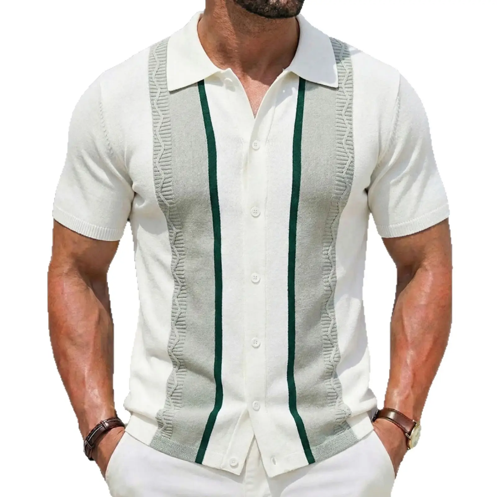 Men's White Plain T-Shirt SY0041 - Image 6