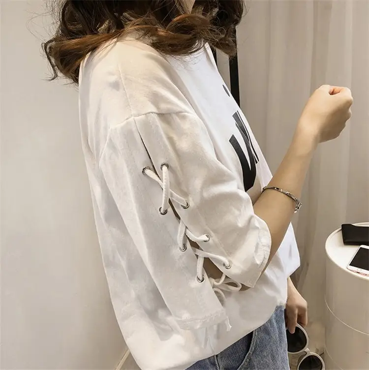 Women Pink Letter Half Sleeve T-Shirt Summer Loose Fit - Image 2