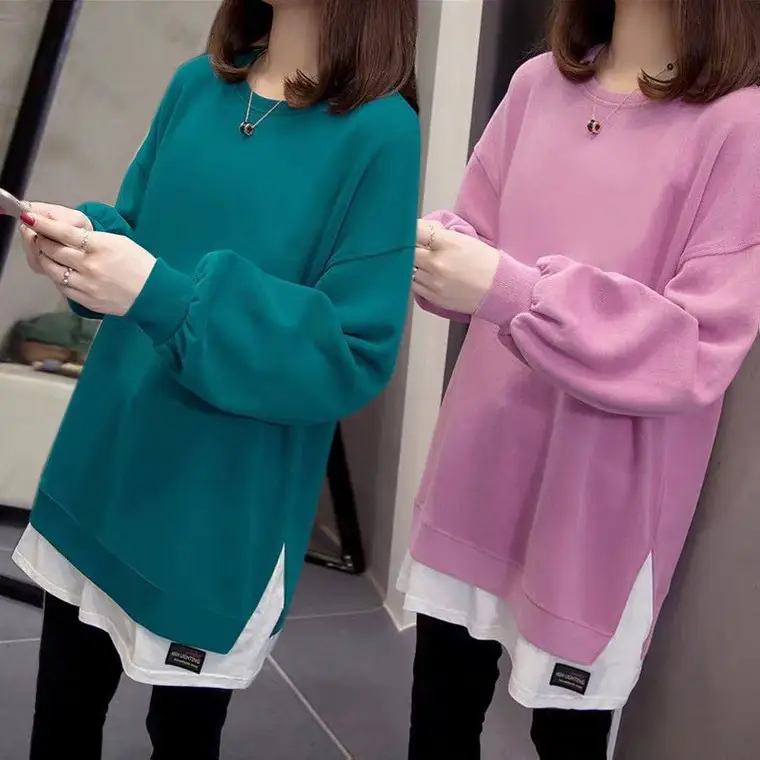 Plus Size Orange Sweatshirt with White Bottom - Image 21