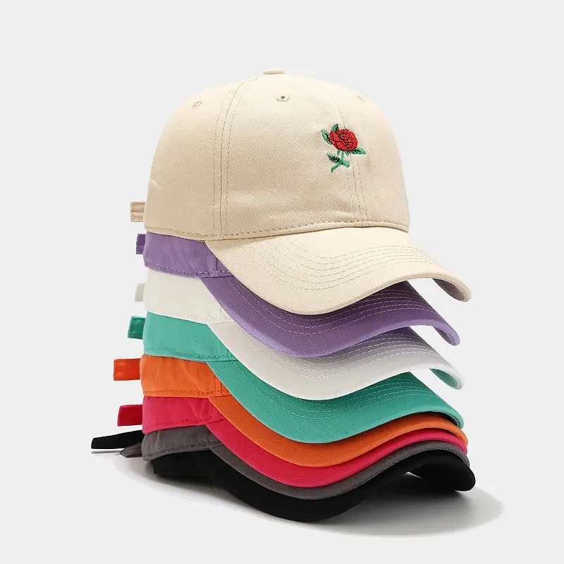 2025 Rose Embroidered Orange Baseball Cap for Men Women - Image 9