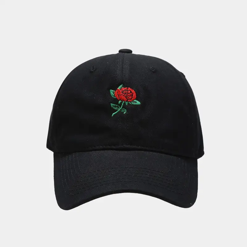 2025 Rose Embroidered Orange Baseball Cap for Men Women - Image 2