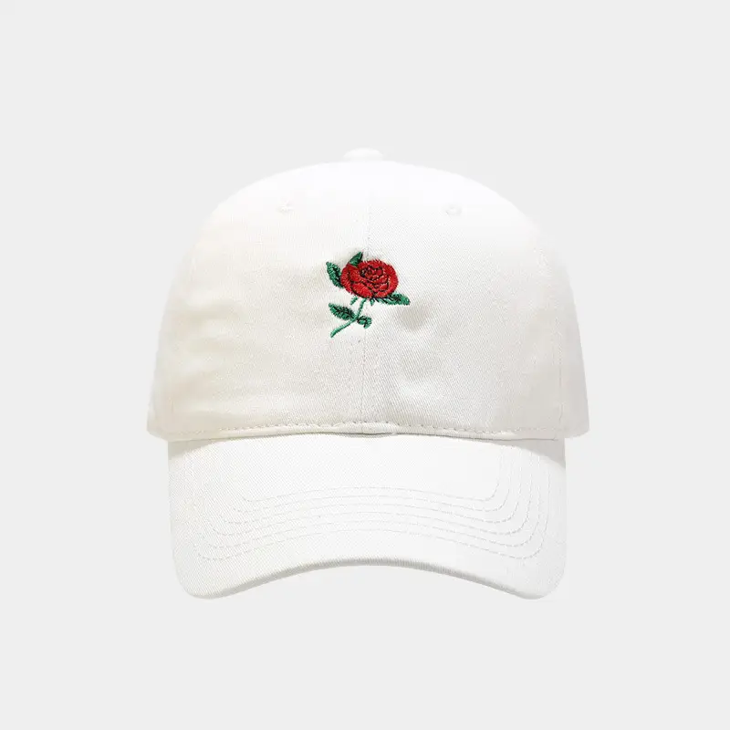 2025 Rose Embroidered Orange Baseball Cap for Men Women - Image 3