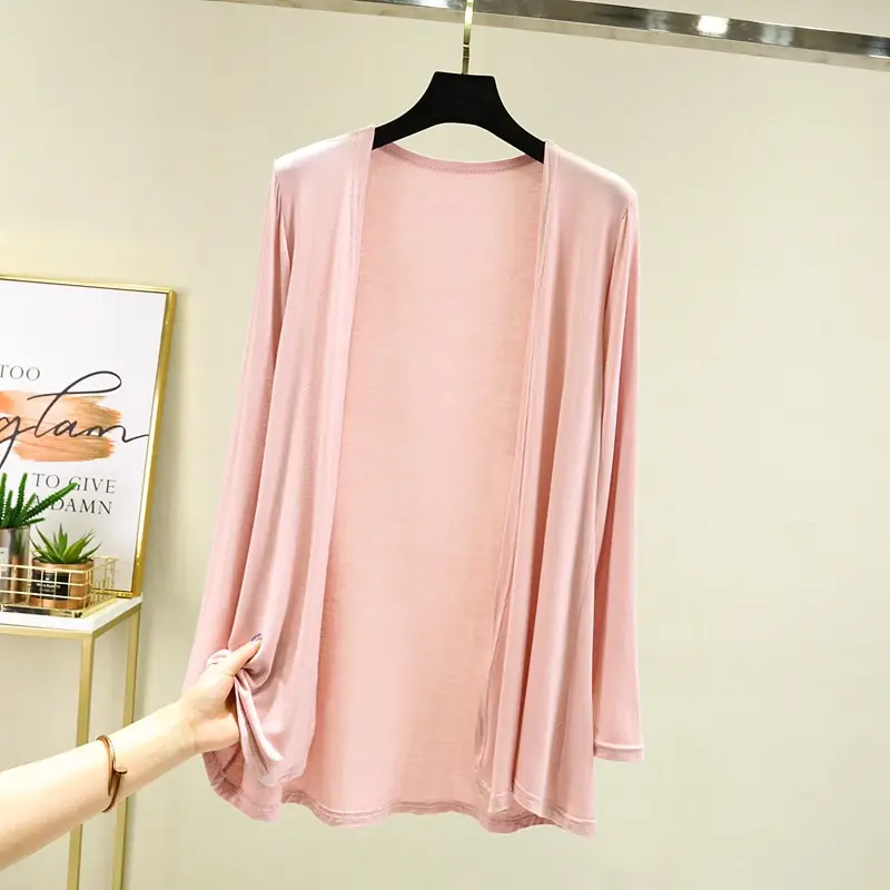 Women Grey Long Sleeve Cardigan Summer Wear