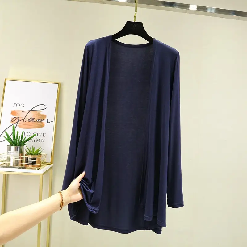 Women Grey Long Sleeve Cardigan Summer Wear