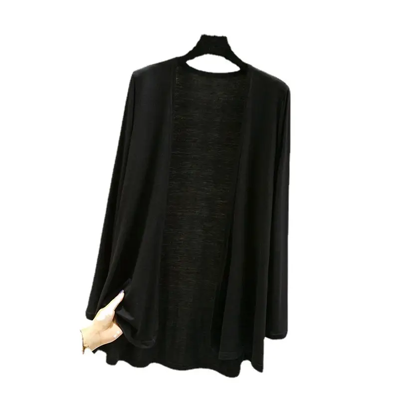 Women Grey Long Sleeve Cardigan Summer Wear