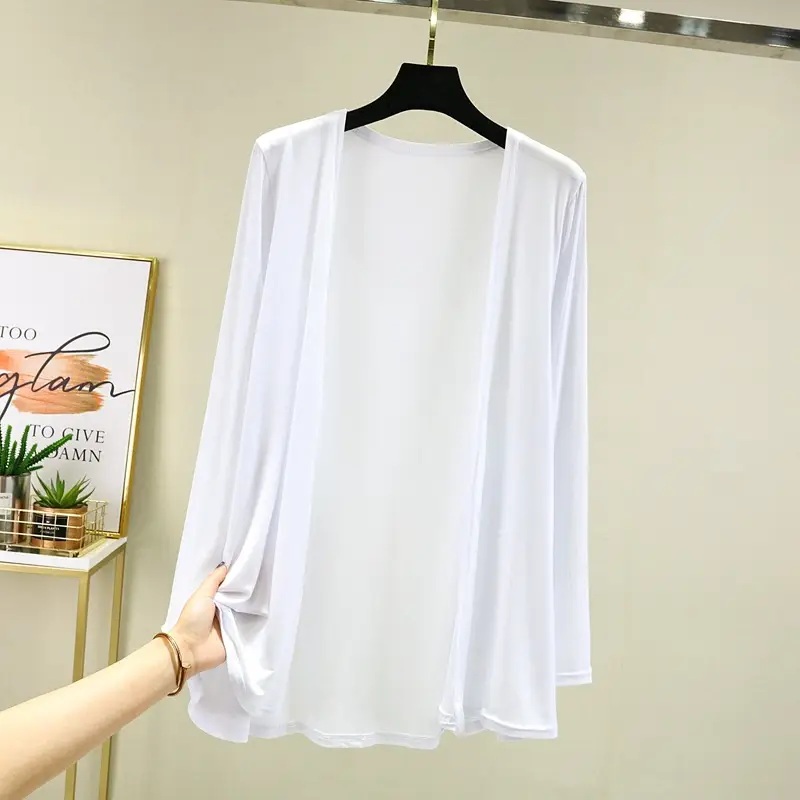 Women Grey Long Sleeve Cardigan Summer Wear