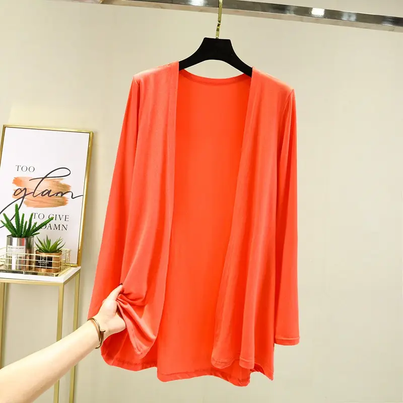 Women Grey Long Sleeve Cardigan Summer Wear