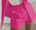 Women's Yellow Cotton Jersey Shorts with Embroidered Details