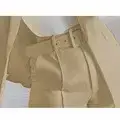 Women's Yellow Cotton Jersey Shorts with Embroidered Details