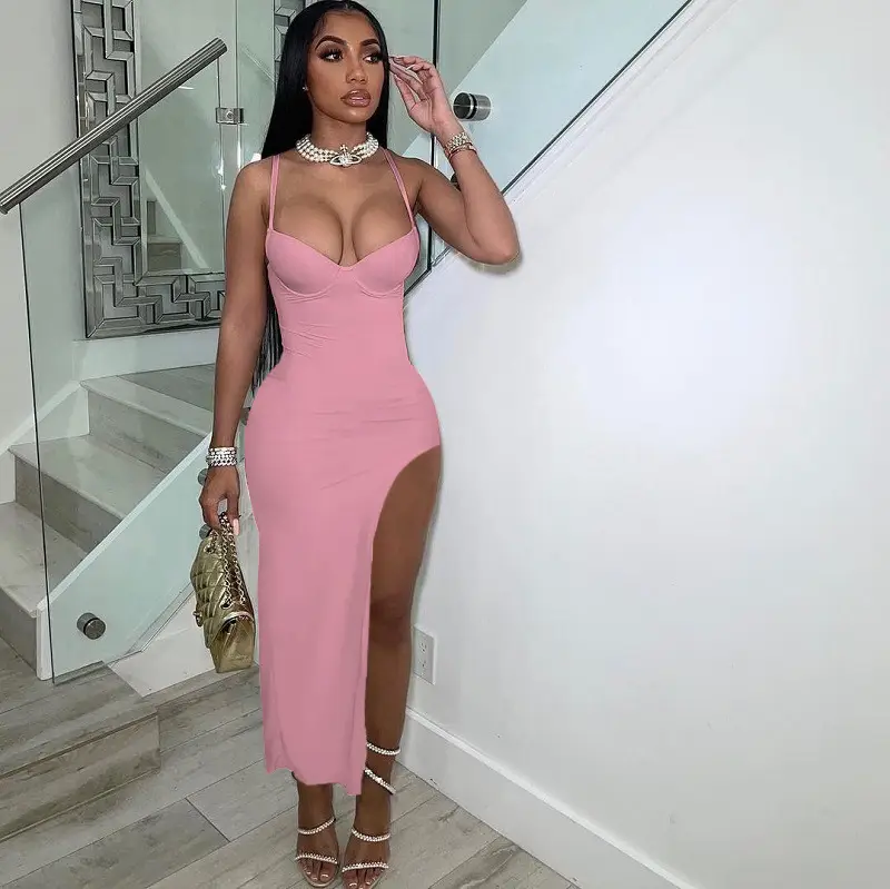 2022 Sexy Slim Split Dress Women European American - Image 8