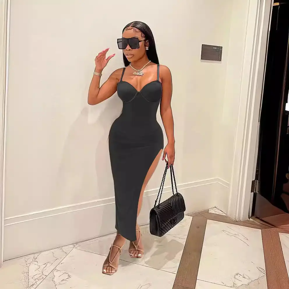 2022 Sexy Slim Split Dress Women European American - Image 9