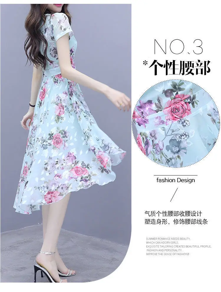 Women Floral Ice Silk Summer Dress 2022 — feature 7