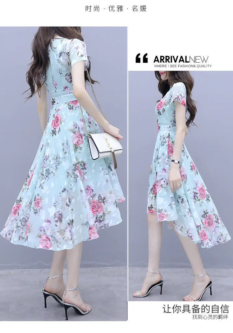 Women Floral Ice Silk Summer Dress 2022 — feature 9