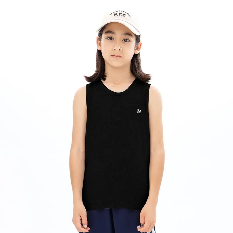 Boys Striped T-Shirt Sleeveless Vest Cool Drying - Image 35
