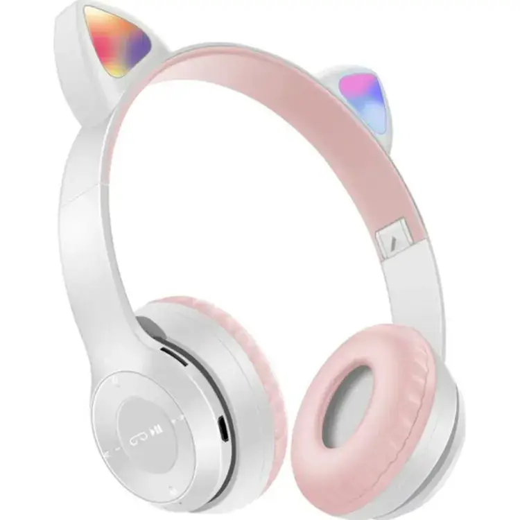 Cat Ear Bluetooth Headset Pink White