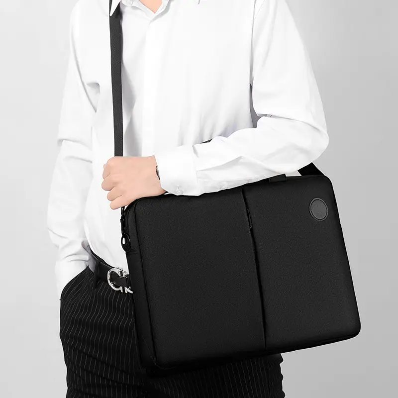 Men's Grey Laptop Shoulder Messenger Bag Business Travel Portable - Image 5