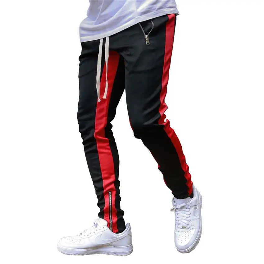 Men Blue Zipper Jogging Pants Autumn 2021