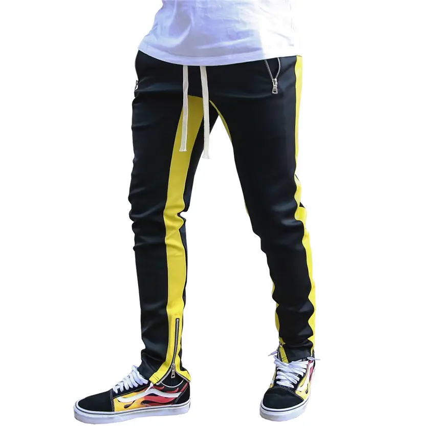 Men Blue Zipper Jogging Pants Autumn 2021