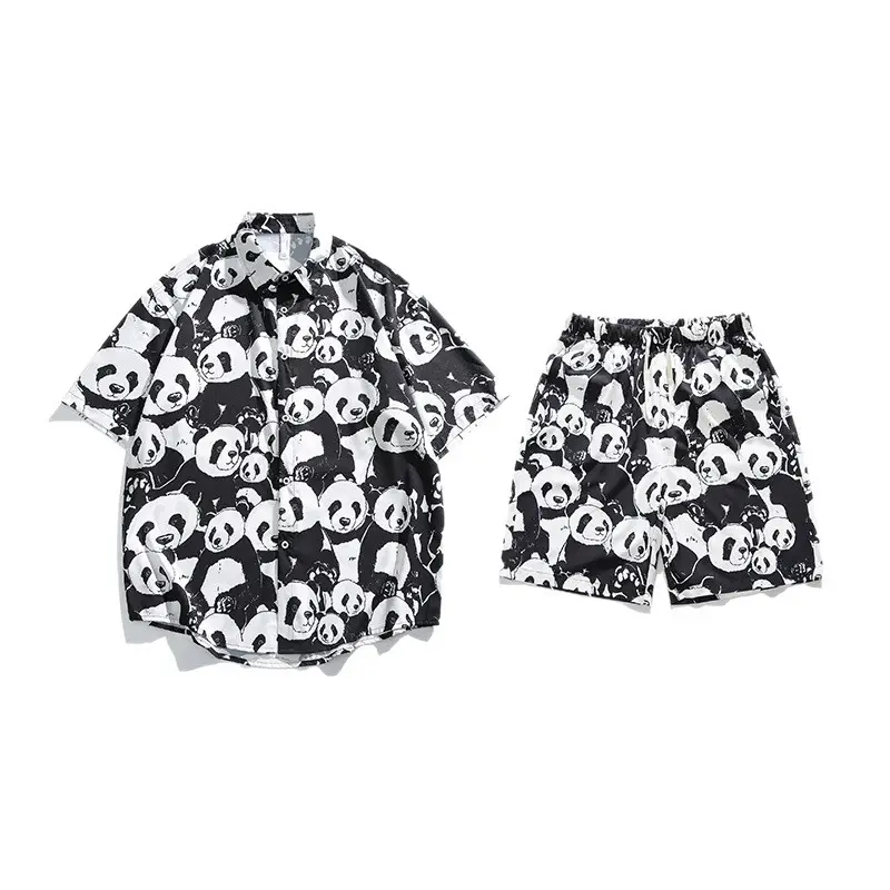 Men's 2025 Panda Print Ice Silk Shirt Short Sleeve - Image 15