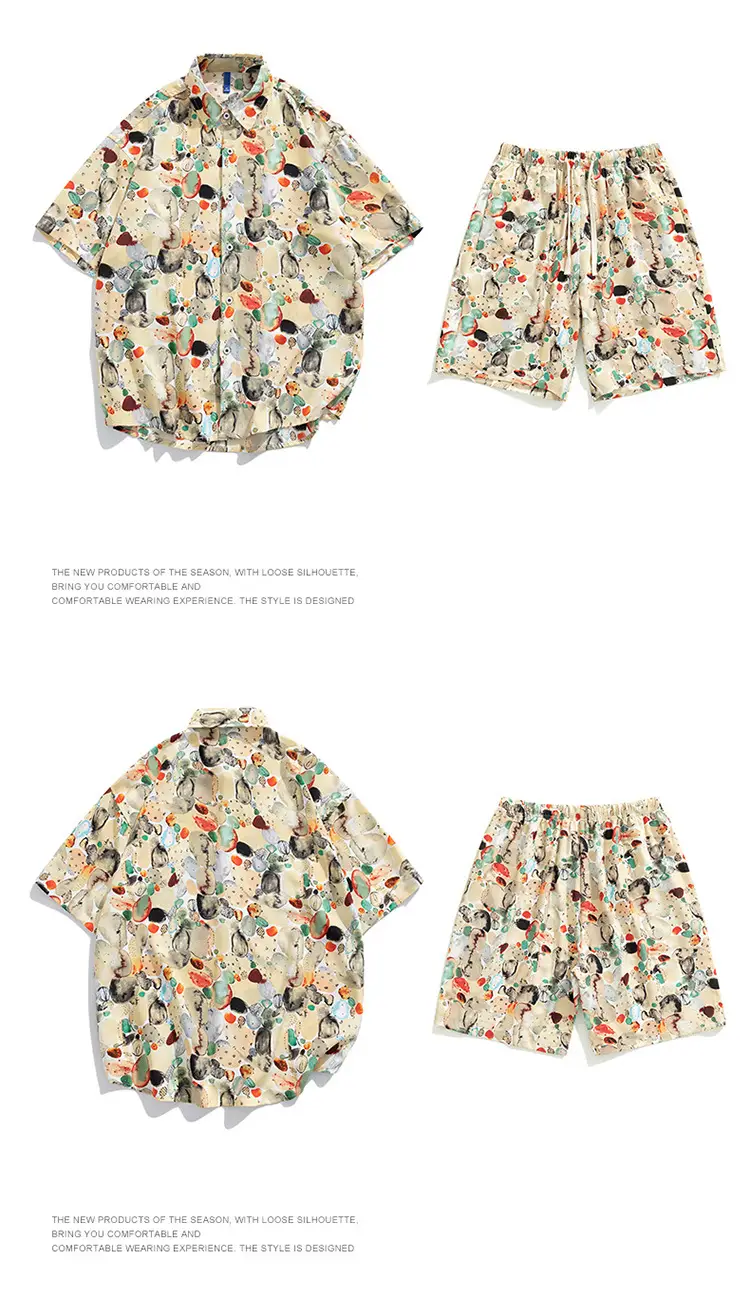 Men's 2025 Panda Print Ice Silk Shirt Short Sleeve — feature 18