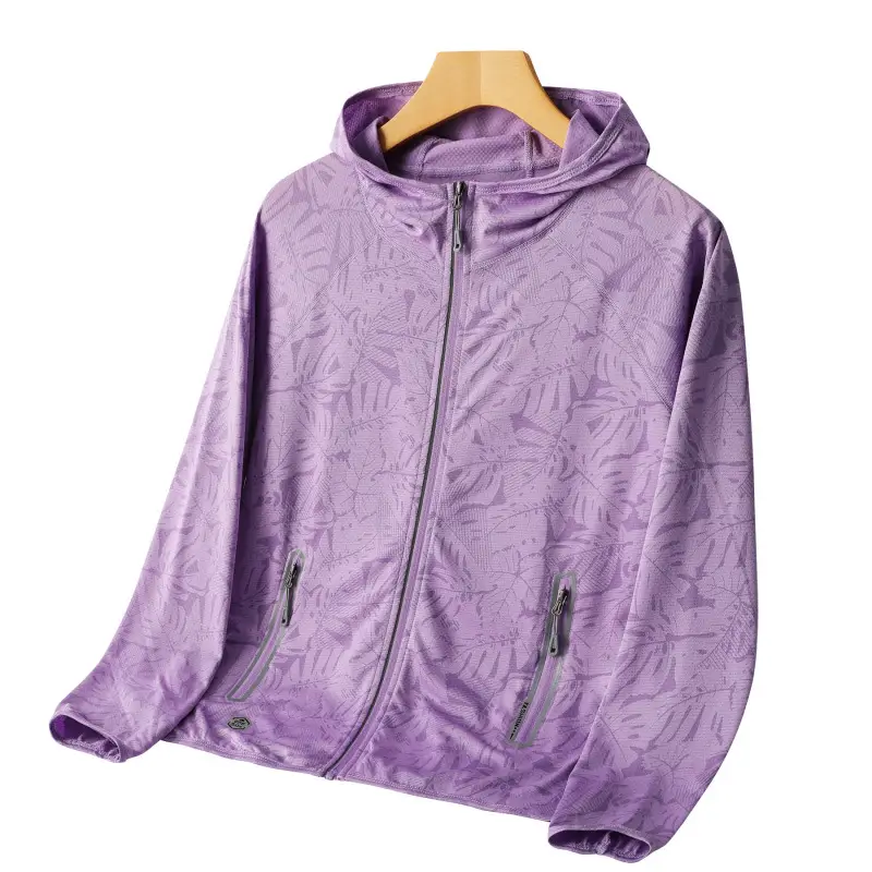 Women Pink Camouflage Hooded Sun Protection Jacket