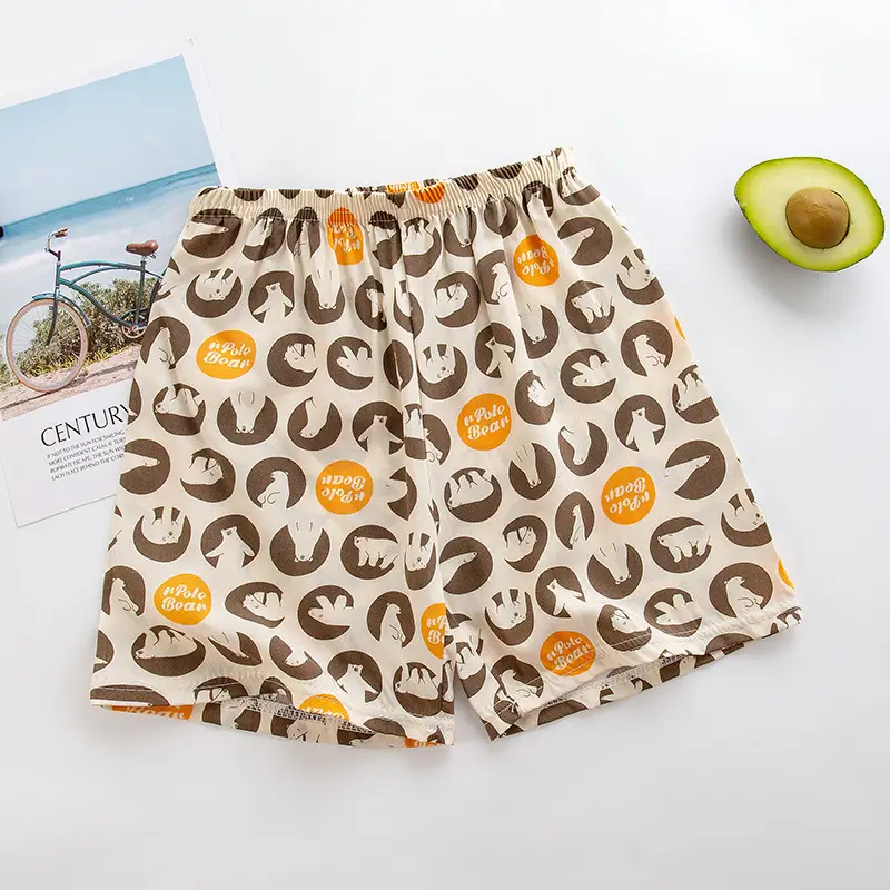 Children's Striped Shorts Cotton Silk Family Beach Pants
