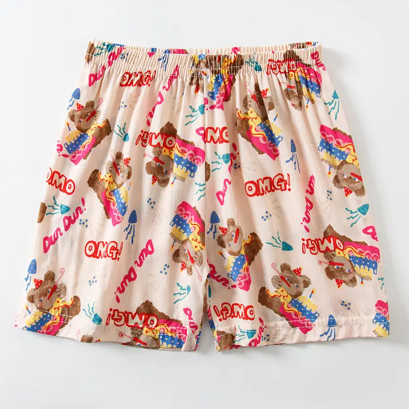 Children's Striped Shorts Cotton Silk Family Beach Pants