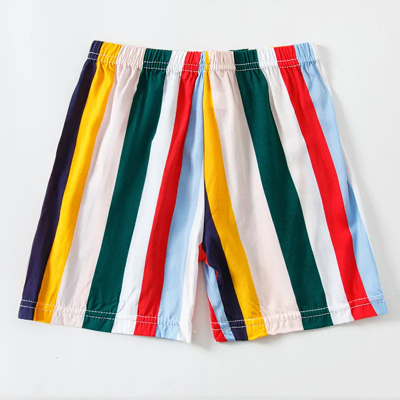 Children's Striped Shorts Cotton Silk Family Beach Pants