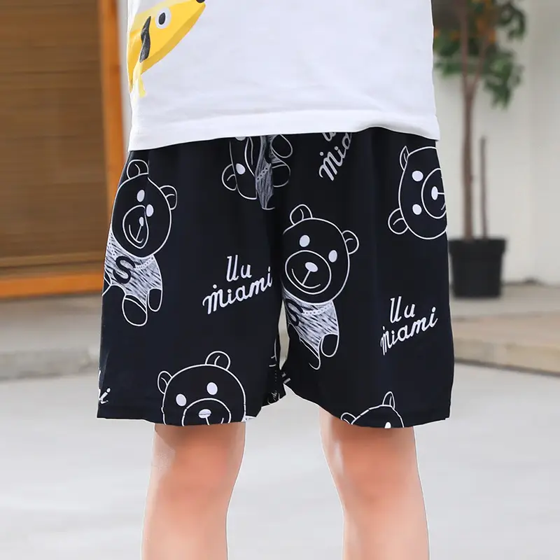 Children's Striped Shorts Cotton Silk Family Beach Pants
