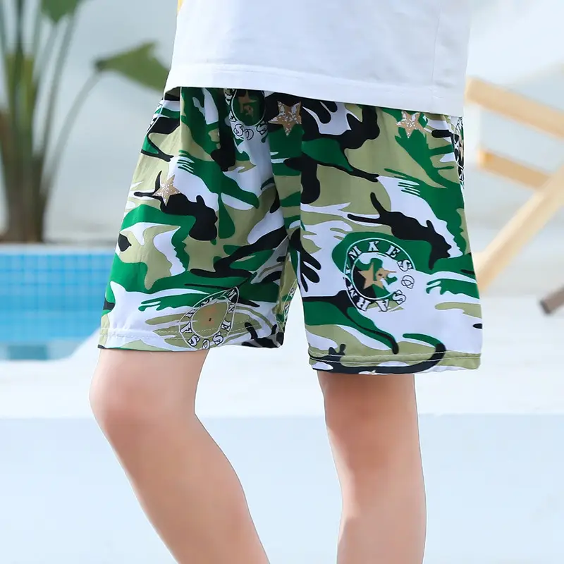 Children's Striped Shorts Cotton Silk Family Beach Pants