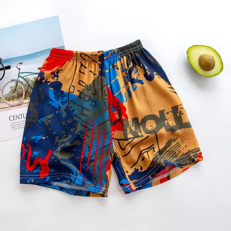 Children's Striped Shorts Cotton Silk Family Beach Pants
