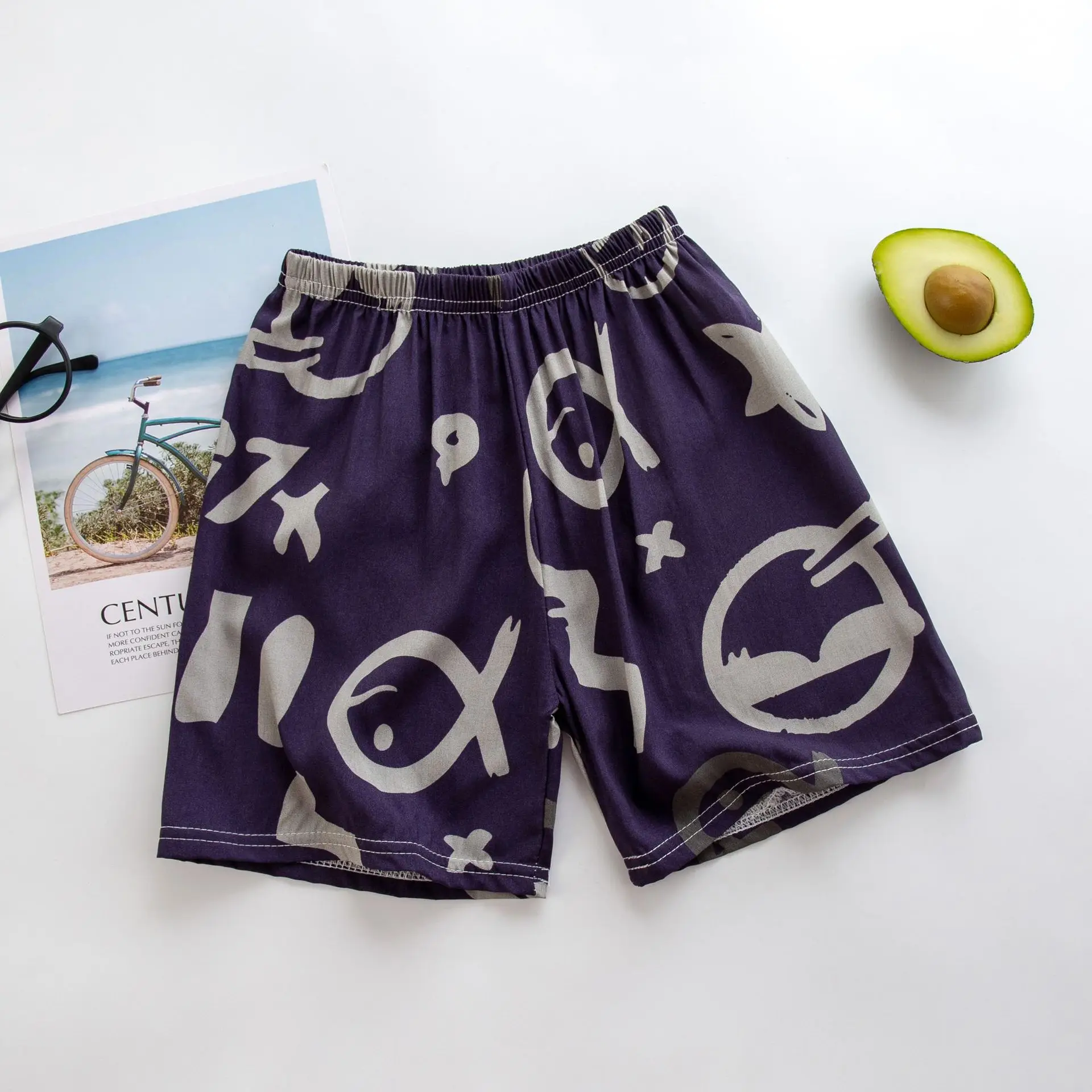 Children's Striped Shorts Cotton Silk Family Beach Pants
