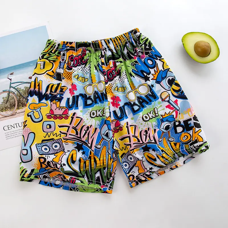 Children's Striped Shorts Cotton Silk Family Beach Pants