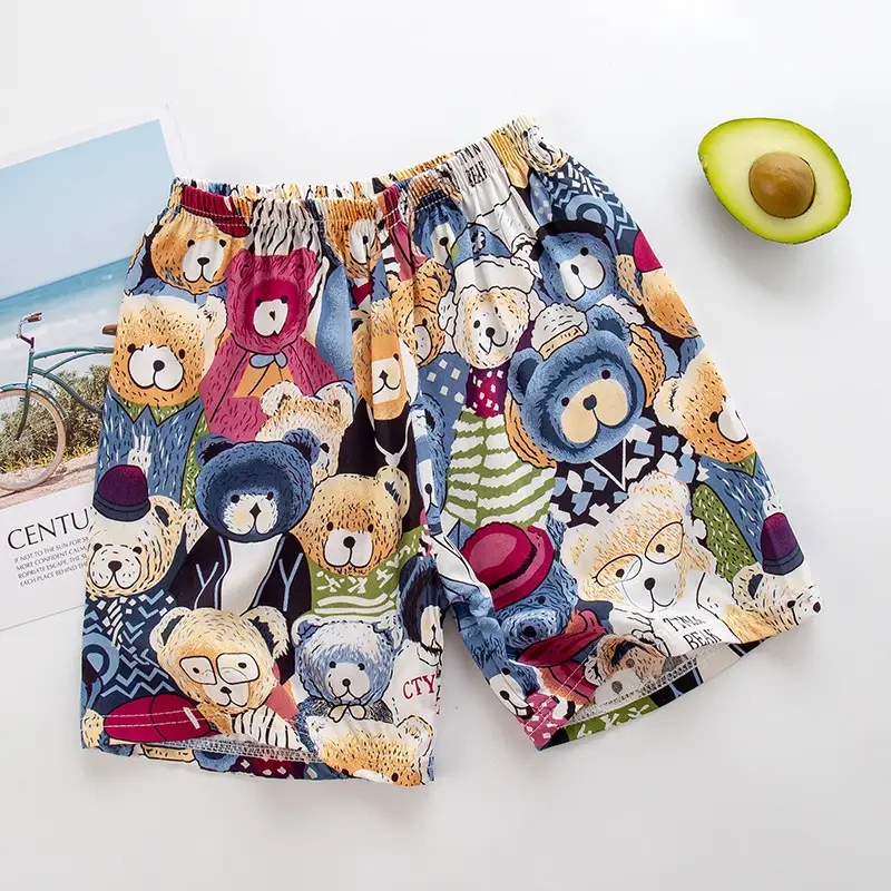 Children's Striped Shorts Cotton Silk Family Beach Pants