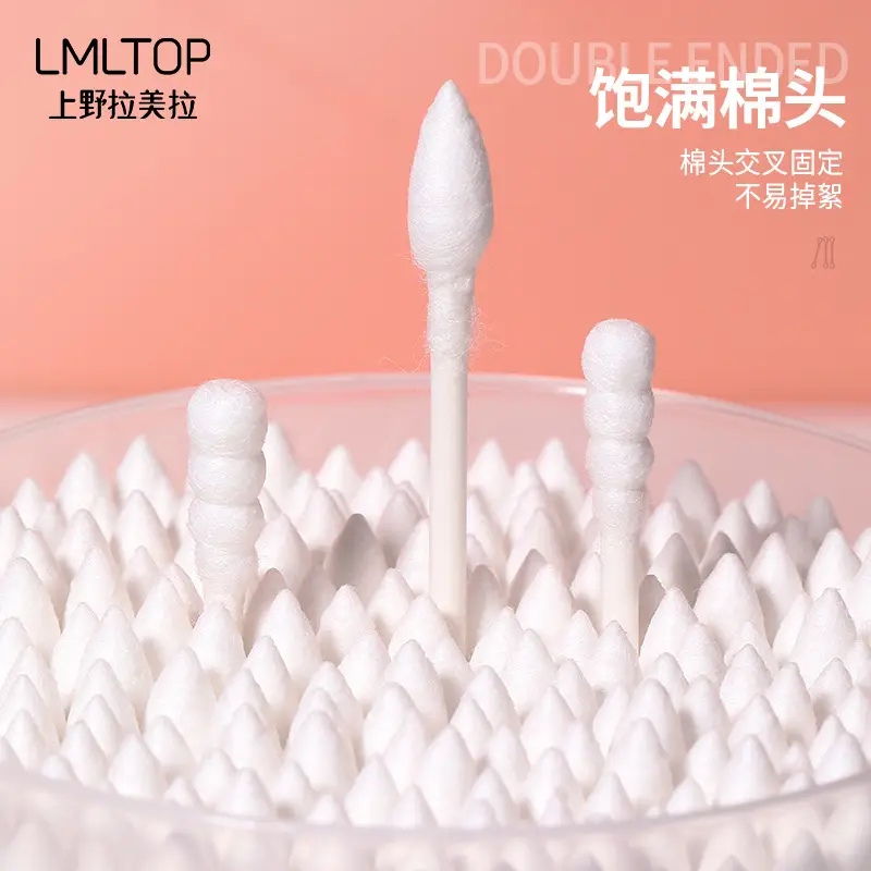 Double-ended Cotton Swabs Paper Shaft Pointed Spiral Head - Image 2