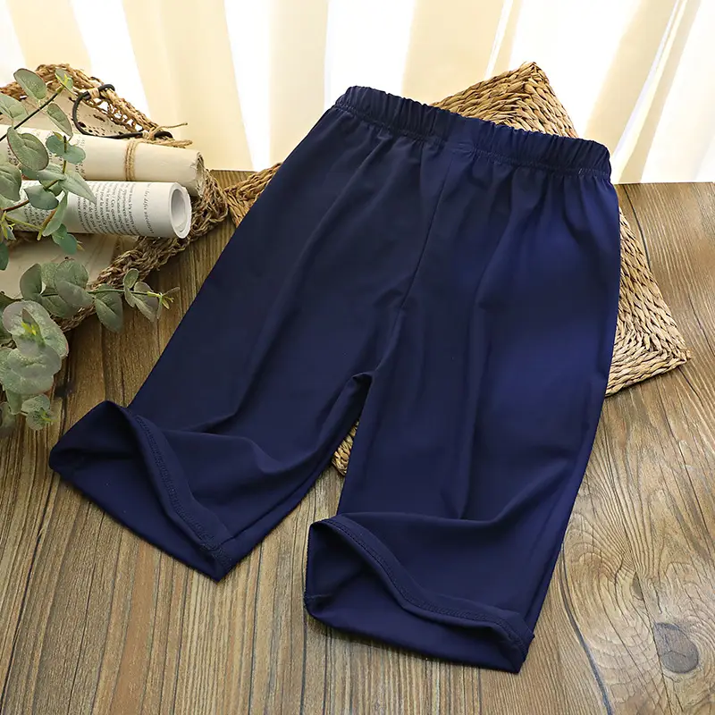 Kids Navy Blue Zipper Shorts Middle Large