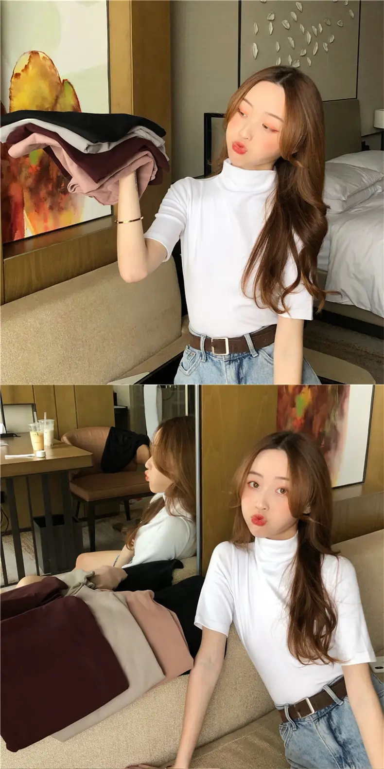 Women's 2027 Cotton T-Shirt White Slim Fit — feature 12